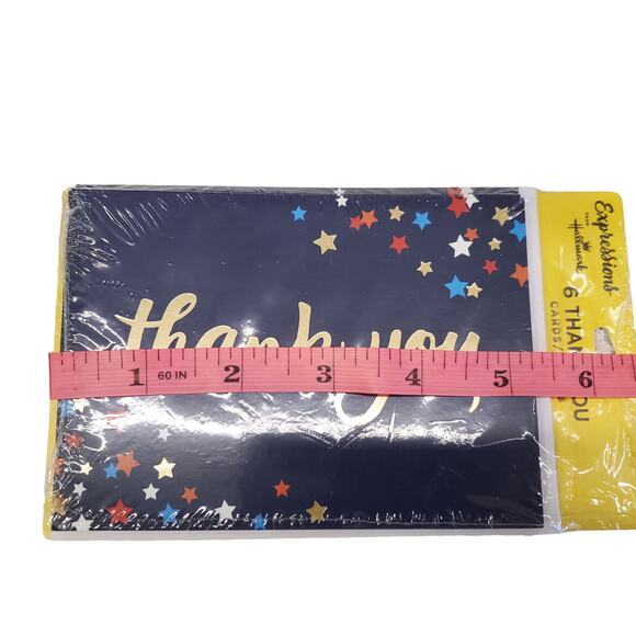 Hallmark Expressions Thank you Cards Blue with Colorful Stars 6 Cards LPH1083 - Picture 3 of 5